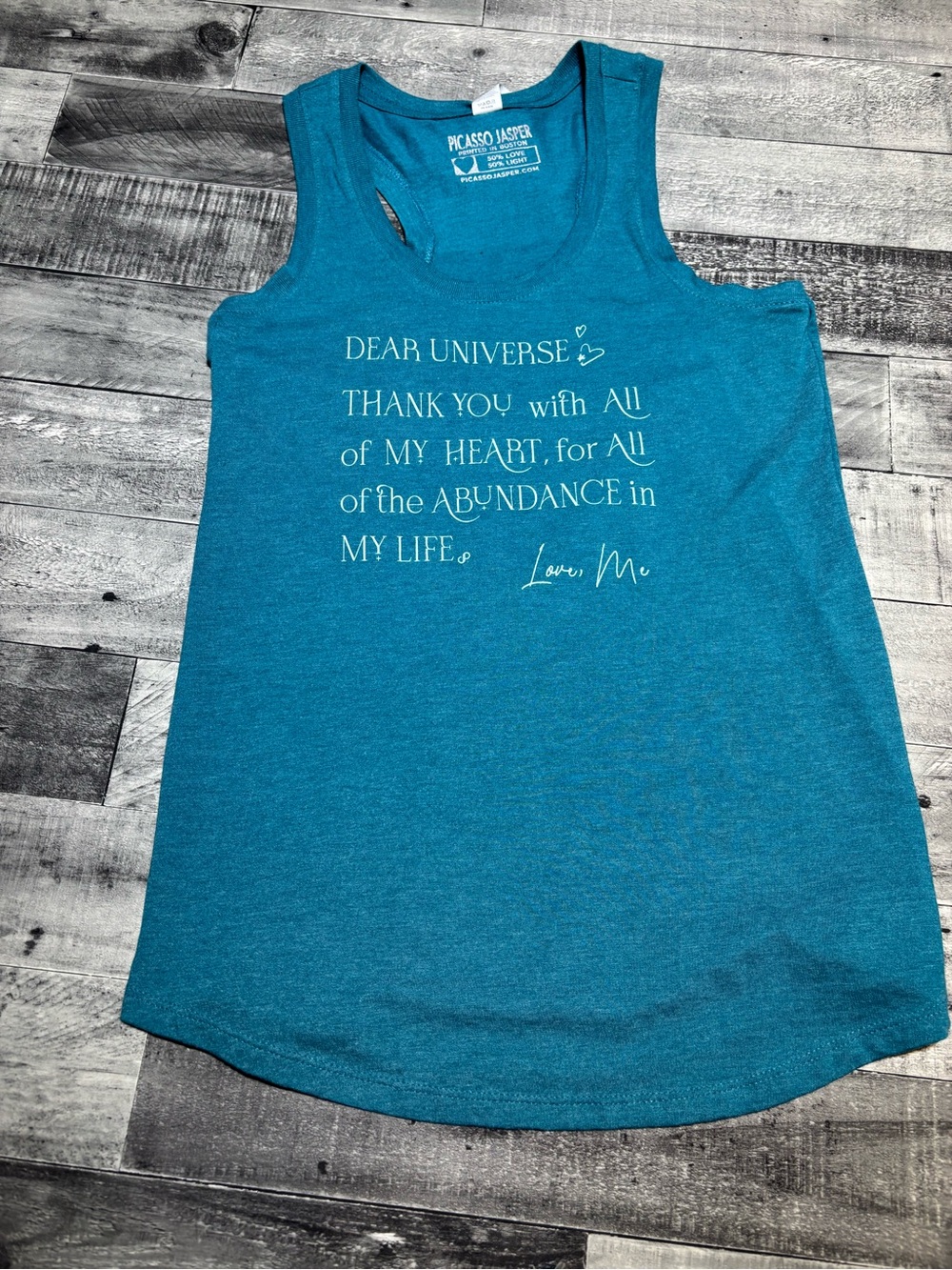 Teal Graphic Tank Top - Dear Universe Print